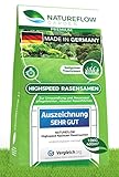 NATUREFLOW Rasensamen schnellkeimend 10kg - SEHR GUT getestet - Schnell wachsender Rasen Made in...