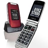 Simply Smart by Rulag Großtasten Mobiltelefon, Seniorenhandy MB 100 Bordeaux rot, Klapphandy u.a....