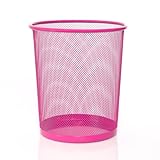 Sinoba Papierkorb Mülleimer Abfalleimer Papiereimer Draht Höhe 26 cm klein 10 Liter (Pink)