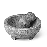 Flexzion Mörser mit Stößel aus Granit grau - 20cm Durchmesser, Mörser und Stößel Sets, groß...