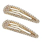 SLFYEE 2 Stück Snap Haarspangen Damen Haarnadeln Glitzer Haarklammern Gold Haar Snap Clips für...