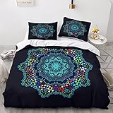 CAYBES Mandala Bettbezug Bettwäsche Set 3 Teilig, Mikrofaser 3D Bedrucktes Kopfkissenbezug...
