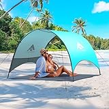 Strandmuschel Strandzelt Sonnenschutz UV50+ | Kompakt (43×10 cm), windstabil mit Sandankern, 360°...