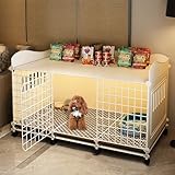 Tragbare Hundebox mit Rädern - Einfache Montage Haustiergehege für kleine bis mittelgroße Hunde,...