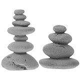 Holibanna 2pcs Japanische Steinfiguren Steinlaterne Mini Pagode Statue Asiatische Deko Steine Bonsai...