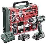 Metabo 2x 18V Li-Power Akku-Bohrschrauber Set, 450 bis 1800 U/min, inklusive 2x 2.0 Ah Akkus,...