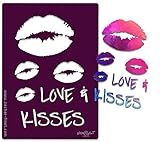 Schablone Lippen Kussmund, Love & Kisses - Textilschablone Musterschablone Wandschablone - Scrapbook...