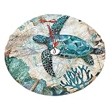 Weihnachtsbaumdecke mit Meeresschildkröte, Seestern, 121,9 cm, nautische Karte, Plüsch,...