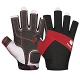 FitsT4 Kajak-Handschuhe 3/4-Finger gepolsterte Handfläche – Mesh-Rücken für Komfort – Perfekt...