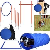 ORHEYA Agility Set Hunde Agility Ausrüstungs Set für Hunde Hindernisse mit Hundetunnel,...