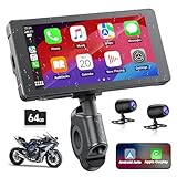 Lamto Motorrad Carplay & Android Auto für Motorcycle,Tragbares Carplay Bildschirm mit Dashcam Vorne...