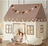 Kinderzelt mit gepolsterter Matte, LED-Lichtern und Dekoration, Kinderzelt, Spielhaus für Kinder,...