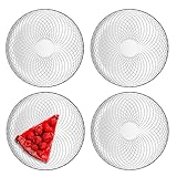 TREND FOR HOME Geschirrset 4 Personen Teller Set aus Glas Dessertteller Frühstücksteller...
