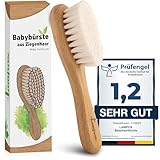 lampox Babyhaarbürste extra weich, Baby Erstausstattung Neugeborene mit weichen Ziegenhaaren,...