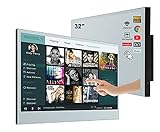 Soulaca Intelligenter TV-Spiegel mit Touchscreen, 32 Zoll (32 cm), für Badezimmer, IP66,...