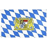 MOGADEE® Bayern Flagge, 90x150cm Bayern Fahne, Bayern Flagge mit 2 Messingösen, Geeignet für...