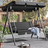 DWVO Terrassenschaukel Veranda-Schaukel für Erwachsene, 3-Sitzer, Veranda-Schaukeln mit...