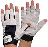 BluePort 1 Paar Unisex Segelhandschuhe Gr. M / 8 aus Leder - 5 Finger frei/fingerlos -...