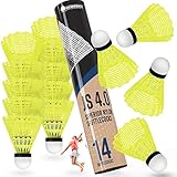 Weidebach® 14er Federball Set Plus eBook Training, Badminton Bälle gelb, langlebige Federbälle,...