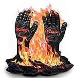 SPGOOD Grillhandschuhe hitzebeständig 800 Grad feuerfeste Handschuhe Kochhandschuhe Backhandschuhe...