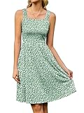 StylSense Kleid Damen Sommer Knielang Ärmelloses Blumenkleid mit Quadrat-Ausschnitt Casual...