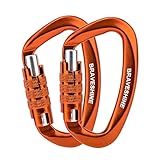 BRAVESHINE Karabiner Karabinerhaken, 12KN Twist Lock Karabiner 80mm Aluminium Karabinerhaken groß...