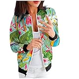 MINYA Damenjacke, schick, elegant, Herbst, Blumendruck, langärmlig, mit Taschen, leicht,...