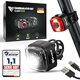 MIVELO Cube ONE Fahrradlicht Set StVZO zugelassen Fahrradbeleuchtung USB-aufladbar & 100%...
