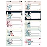 DISNEY Stitch SET mit Namensaufklebern für Schulhefte, SELBSTKLEBEND Sticker für Kinder...