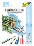 folia 8300 - Zeichenkarton, 120 g/m², DIN A4, 50 Blatt, weiß - Zeichenpapier für vielfältige...