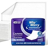 WhyWorry NightShield Inkontinenz Bettunterlage 60 x 90 cm mit Antirutsch Noppen, Einweg...