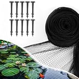 Teichnetz Feinmaschig, 2M x 5M Vogelschutznetz Engmaschig Vogelnetze mit 10 Stück Bodenanker...
