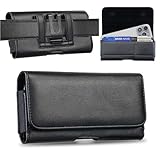 Holster kompatibel mit iPhone 11 Pro, XS, X, SE2020, 8, 7, 6, 6S, 5, 5S, Leder, Gürtelclip,...