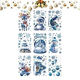 zjhukfmc Winter-Aufkleber für Kinder – 12 Designs, niedliche Cartoon-Weihnachtsmann-Dekoration,...