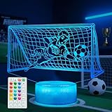 POSSHE Fußball Geschenk, 3D Nachtlicht, 16 Farben wechselnd, Fernbedienung mit Timer, RGB...