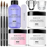 Morovan Acryl Nagelset Starterset Komplett - 3 Farben Acryl Pulver Nails mit 3 Acryl Pinsel für...