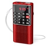 PRUNUS J-328 Taschenradio FM/UKW, Digital Radio Klein mit Rekorder, Kofferradio Mini Radio mit Akku...