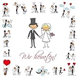 Edition Colibri 10 lustige Einladungskarten Hochzeit mit passendem Briefumschlag, besonderes Format,...