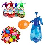Wasserballon Pumpe, Water & Air Balloon Pumpen Set, Handballonfüller Mit 500 Luftballons, Mit...