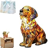 Gienslru Gartenstadl Leuchthund - handgefertigte Lampe, Dekorative Led Hundelampe,...