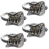 POPETPOP 4 Stück Herren Punk Gitarrenringe aus Zinklegierung Verstellbare Offene Bandringe...
