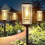 BUCASA Solarlampen für Außen Garten 4 Stück, 2X Größer, Heller Solarleuchten für Außen mit...