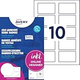 AVERY Zweckform J4785-20 Namensetiketten (200 Namensaufkleber, 80x50mm auf A4, selbstklebend,...