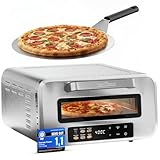 ProfiCook® Pizzaofen elektrisch | 400°C | echter Pizzastein | inkl. Pizzaheber | variable Zeit und...