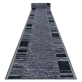 rugsx Antirutsch Teppichläufer Adagio grau - moderner Kurzflor für Küche, Flur & Wohnzimmer,...