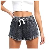 Vectry Hotpants Damen Jeans Damen Kurze Hot Shorts Denim Mode Taille Elastische Mittlere Hosen Enge...