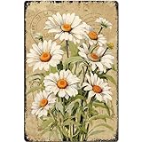 CREATCABIN Blumen Metallblechschild Gartenschilder Vintage Metallposter Kunstdruck Blühende...