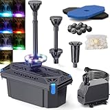 Biling Teichfilter Komplettset mit Pump 2500 l/h 40W Mit RGB LED Licht Teichpumpe mit Filter für...