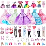 Vicloon 32 Kleidungsstücke für Puppen,Puppenkleidung,Kleidung Schmuck Zubehör Hochzeit Party...