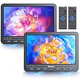 NAVISKAUTO 10,5 Zoll DVD Player Auto 2 Monitore Mit 5000 mAh Akku, Auto Fernseher DVD-Player 2...